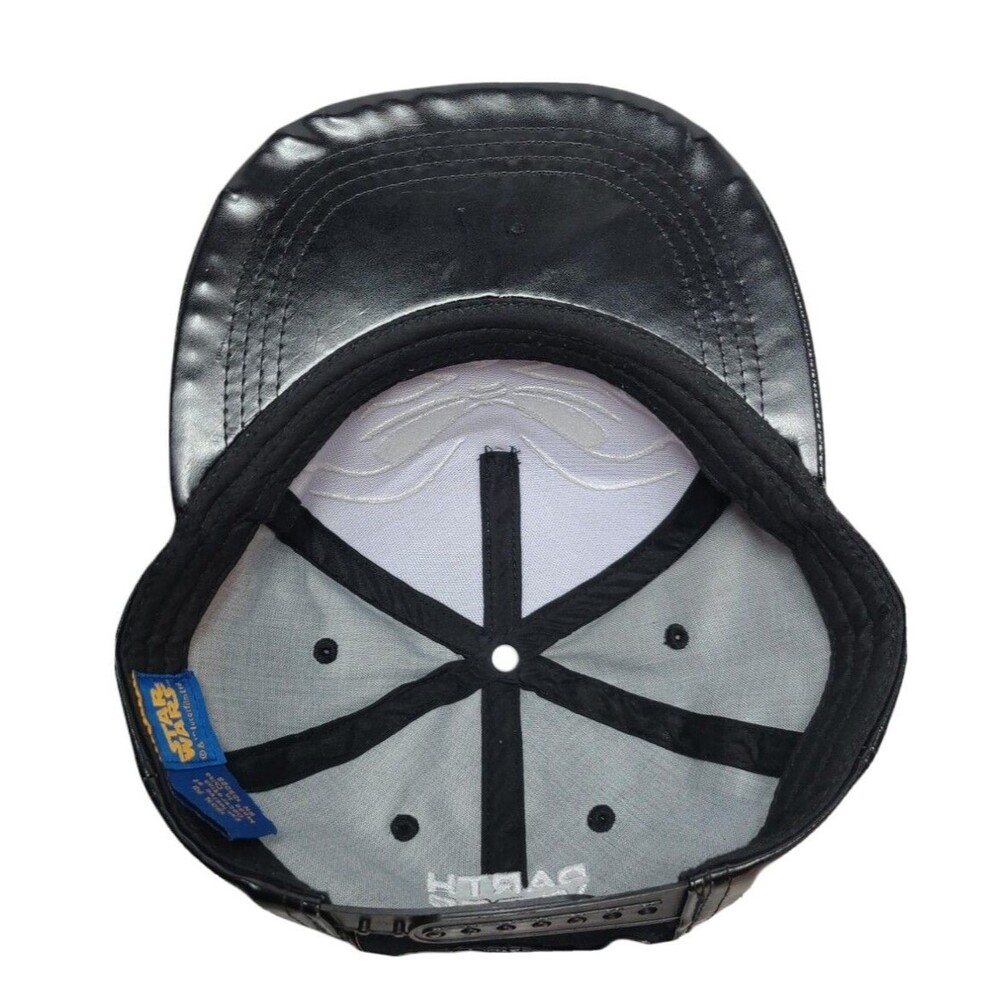 Darth Vader Baseball SnapBack Cap Flat Bill Faux Leather Embroidered Star Wars - Picture 7 of 7